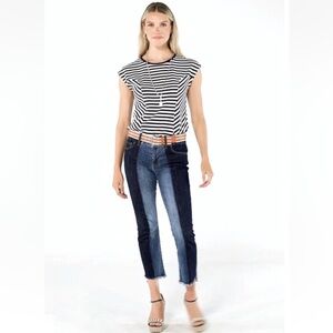 Cabi Hi Low Crop Jeans #6281 Size 8